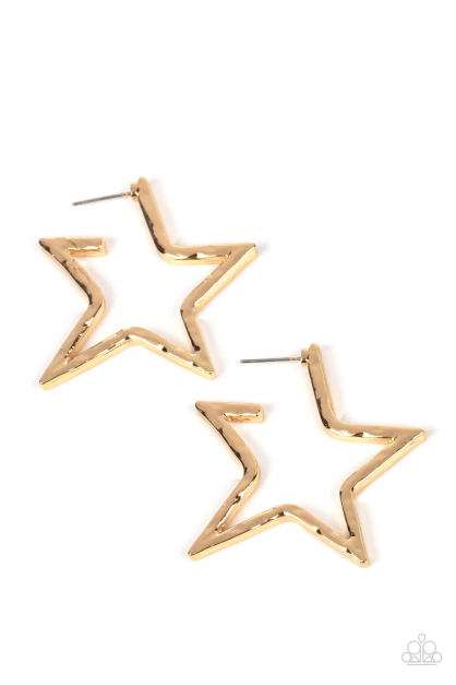 All-Star Attitude - Gold Star-shaped hoop earrings - GODDESSBLINGS